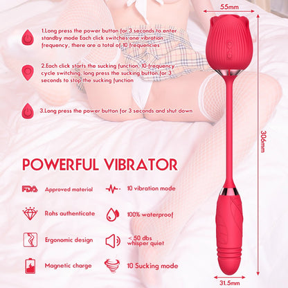 ของเล่นผู้หญิงสำเร็จความใคร่ Rose Sucking Vibrator เครื่องสั่น 10 ระดับ เครื่องดูดกระตุ้นปุ่มกระสัน เครื่องเป่ากระตุ้นคลิตอริสผู้หญิง