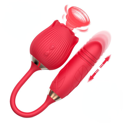 ของเล่นผู้หญิงสำเร็จความใคร่ Rose Sucking Vibrator เครื่องสั่น 10 ระดับ เครื่องดูดกระตุ้นปุ่มกระสัน เครื่องเป่ากระตุ้นคลิตอริสผู้หญิง
