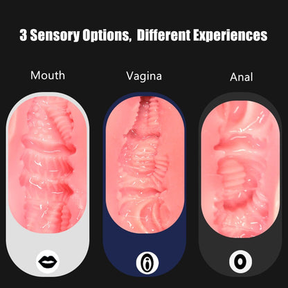 Male Masturbator Cup สำหรับชายอวัยวะเพศชายนวดอมควยเครื่องจริงช่องคลอดปาก Anal สูญญากาศพ็อกเก็ตหี Masturbation ถ้วยเซ็กซ์ทอย