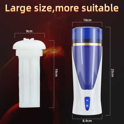 Automatic Male Masturbator Cup Space Masturbation แฮนด์ฟรี Stroker 3 โหมดการสอดใส่ที่ทรงพลัง ช่องคลอดเสมือนจริงของเล่นทางเพศสำหรับผู้ชาย