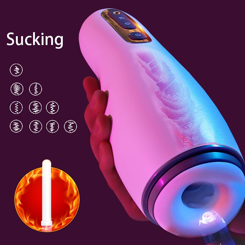 Automatic Male Masturbator Sucking Cup Realistic Vacuum Vagina Adult Toy for Men Sucker Vibrator Oral Sex