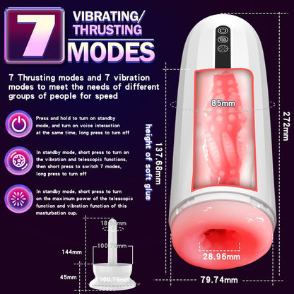 Automatic Male Masturbator Cup Suction Realistic Silicone Vagina Men's Glans Masturbating Men's Adult Sex Toy