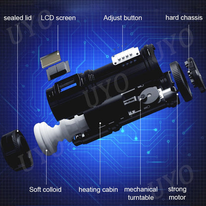 ญี่ปุ่นชาย Masturbator อัตโนมัติ Retractable Masturbation ถ้วยช่องคลอดดูดความร้อน Masturbator จอแสดงผล LCD ของเล่นเพศชาย