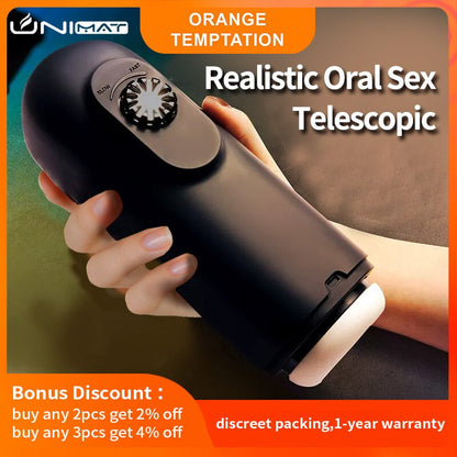 Automatic Male Masturbator Thrusting Telescopic Cup for Male Penis Training Stimulating Texture Soft Vagina Sex Toys for Adults
