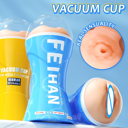 Male Masturbator Vacuum Pressure Suction Silicone Vagina Pussy Sex Toy for Men Blowjob Masturbation Adult Products