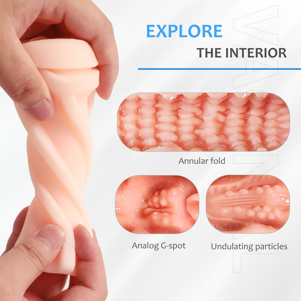 Male Masturbator Vacuum Pressure Suction Silicone Vagina Pussy Sex Toy for Men Blowjob Masturbation Adult Products