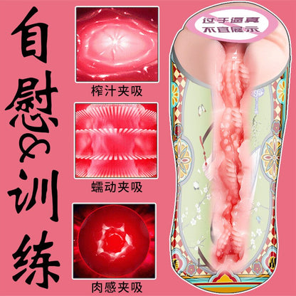 Masturbator ชาย ถ้วยช่องคลอดประดิษฐ์ จำลองอวัยวะเพศชาย ของเล่นฝึกฝนสำหรับผู้ใหญ่อุปกรณ์เสริมเพศ เครื่องบินถ้วยสำหรับผู้ชาย