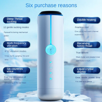 Smart Automatic Male Masturbator Automatic Suction LCD Display Dual Heating Vagina Masturbator Sex Toy