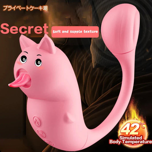 Naughty Bear Av นวด Vibrator อุปกรณ์ช่วยสำเร็จความใคร่สำหรับผู้หญิง Tongue Gun Machine ของเล่นเซ็กซ์ ของเล่นเซ็กซ์