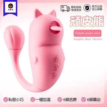 Naughty Bear Av นวด Vibrator อุปกรณ์ช่วยสำเร็จความใคร่สำหรับผู้หญิง Tongue Gun Machine ของเล่นเซ็กซ์ ของเล่นเซ็กซ์
