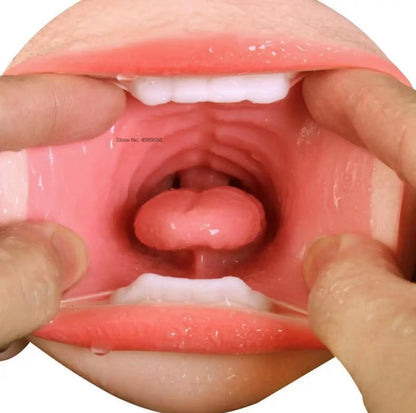Silicone Soft Tongue Male Vagina Sex Toy Pocket Pussy Male Oral Masturbation Device For Adult Men 3D Masturbation Toys Adult