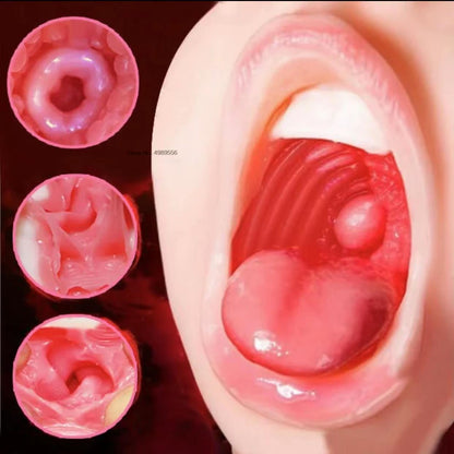 Silicone Soft Tongue Male Vagina Sex Toy Pocket Pussy Male Oral Masturbation Device For Adult Men 3D Masturbation Toys Adult