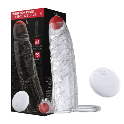 Penis Vibrator Extender Sleeve Delay Ejaculation Reusable ถุงยางอนามัยขยาย Cock แหวนของเล่นสำหรับผู้ใหญ่สำหรับผู้ใหญ่ Dick Enlarger
