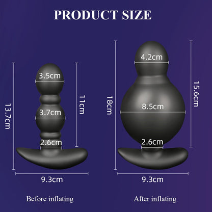 รีโมทคอนโทรลไร้สายชาย Prostate Massager Inflatable Anal เสียบ Vibrating Butt Plug Anal ขยาย Vibrator เพศของเล่นสำหรับชาย