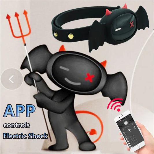 ปลอกคอไฟฟ้า QIUI Little Devil ควบคุมผ่านแอป ปลอกคอ BDSM สำหรับผู้ใหญ่ เกมเพศของเล่นสำหรับคู่รัก เกย์ 18+