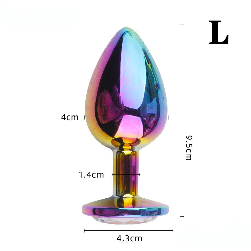 Rose Gold Rainbow รูปหัวใจ คริสตัล โลหะ ลูกปัดทวารเทียม จิวเวลรี่ สำหรับช่องคลอด ก้น ของเล่นทางเพศ ขนาดเล็ก-กลาง สำหรับหญิงและชาย M-21