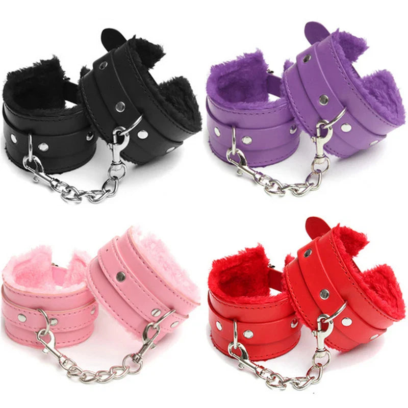SM กุญแจมือ เซ็กส์ ที่รัดข้อเท้า BDSM อุปกรณ์ควบคุม กุญแจมือกำมะหยี่นุ่ม เกมสำหรับผู้ใหญ่ 18+ ของเล่นทางเพศสำหรับคู่รัก ร้านจำหน่ายอุปกรณ์ทางเพศ