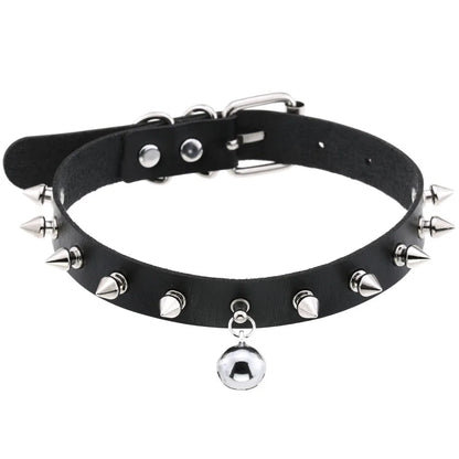 สร้อยคอโชกเกอร์ BDSM สไตล์พังค์สำหรับผู้ชาย สร้อยคอหนังสังเคราะห์โกธิค โซ่คาดตัวสำหรับผู้หญิง