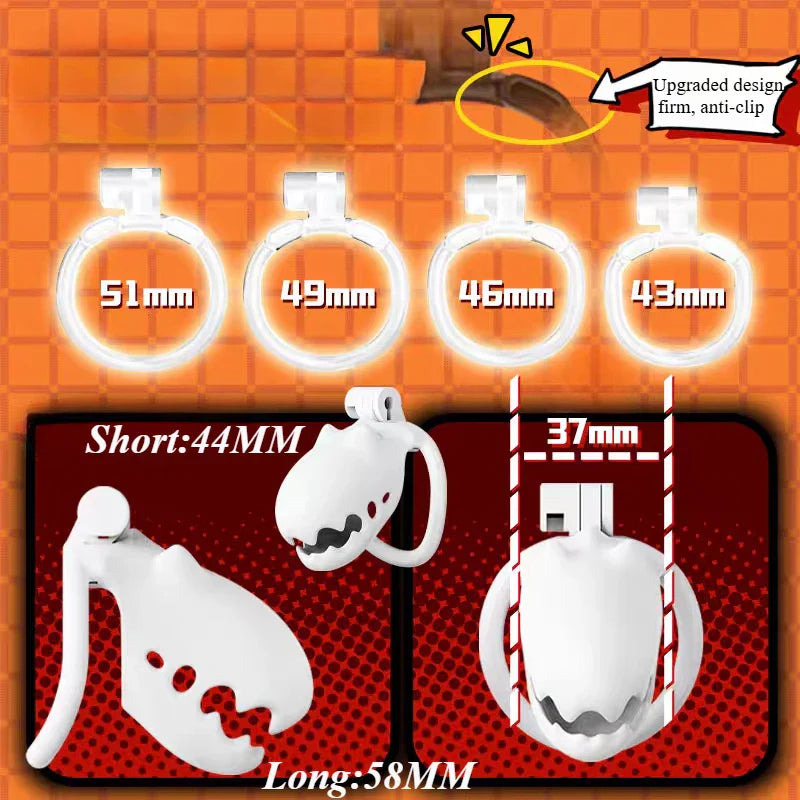 เครื่องกรงพรหมจรรย์ชายขนฟูสุดน่ารัก CB Lock SM ของเล่นผู้ใหญ่สำหรับคู่รักเกย์ ล็อคท่อปัสสาวะพร้อมแหวน 4 ขนาด หุ้มอวัยวะเพศ