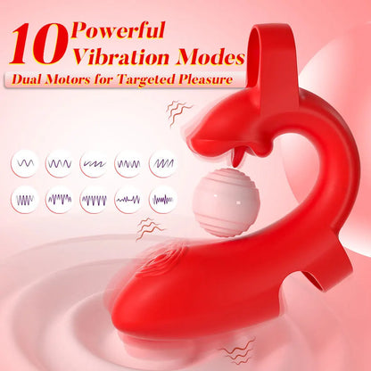 เครื่องนวดจุดจีและคลิโตริสแบบสวมนิ้ว 2in1 ระบบสั่น 10 ระดับ เครื่องนวดช่องคลอดของเล่นทางเพศสำหรับผู้หญิง ผู้ใหญ่ 18+