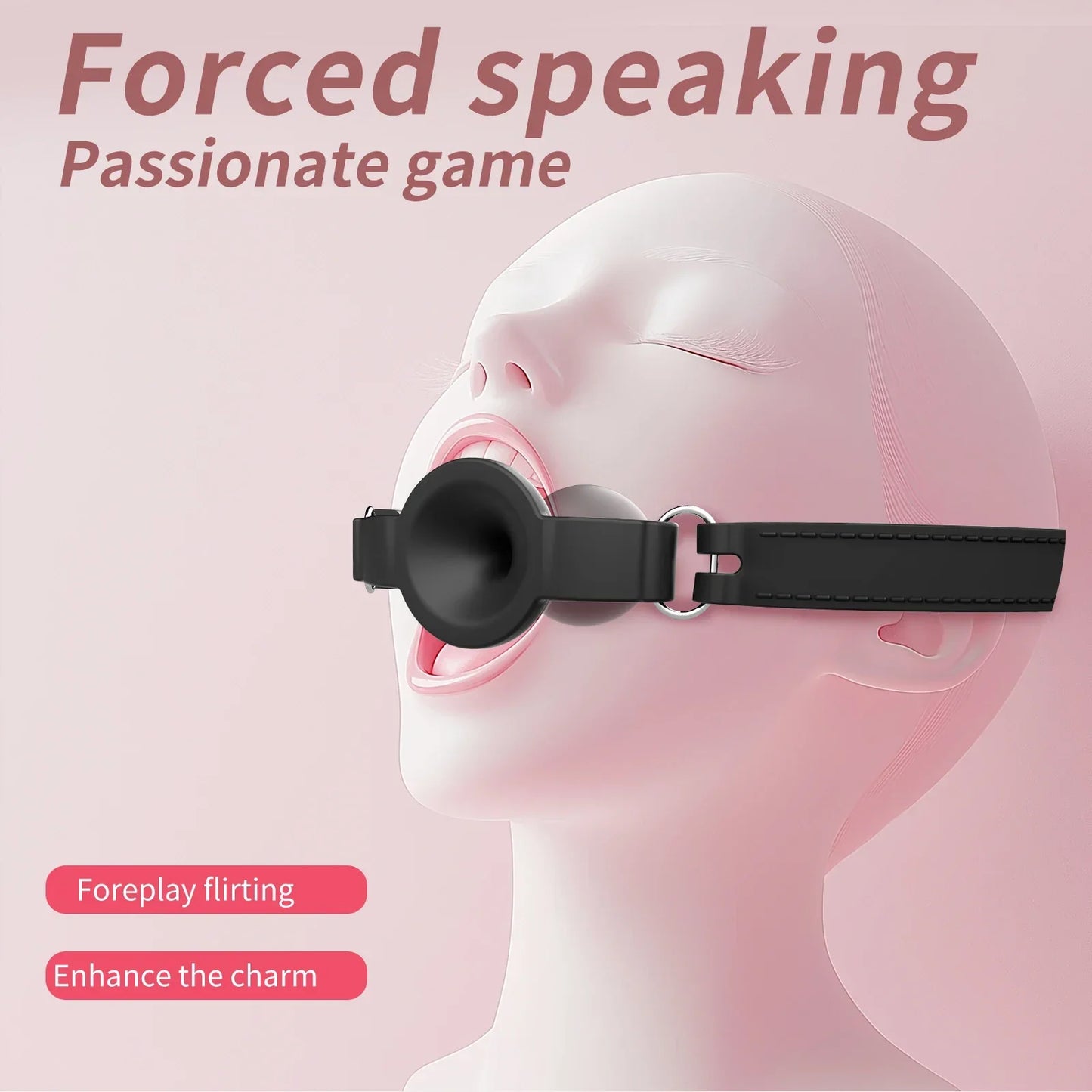 ที่อุดปากซิลิโคนแบบใหม่ BDSM ที่อุดปากลูกบอลระบายอากาศได้ เข็มขัดปรับได้ อุปกรณ์สำหรับผู้ใหญ่ เกมสำหรับผู้ใหญ่ ของเล่นทางเพศสำหรับคู่รัก ของเล่นสวมบทบาท ร้านขายของเล่นทางเพศ