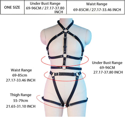 ชุดรัดหน้าอกสุดเซ็กซี่สำหรับผู้หญิง ชุดชั้นในหนัง สายรัดเข็มขัดสำหรับ BDSM ชุดชั้นใน bondage เข็มขัดรัดต้นขาแฟชั่นโกธิค