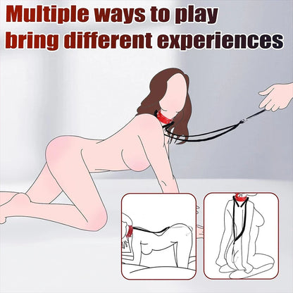 ชุดรัดกาม BDSM สำหรับผู้ใหญ่ กุญแจมือ/ข้อเท้า หนัง ปรับขนาดได้ ปลอกคอ ปลั๊กทวาร สำหรับคู่รัก ของเล่นสวมบทบาท SM
