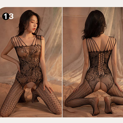 High Waist Pantyhose Mesh Stockings For Sex Sexy Porn Female Lingerie Fishnet Bondage Erotic Bodysuit Stretch Open Crotch Tights