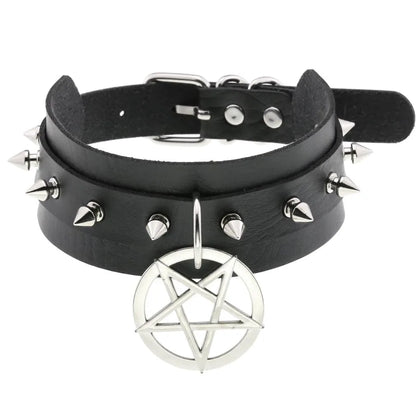 สร้อยคอโชกเกอร์ BDSM สไตล์พังค์สำหรับผู้ชาย สร้อยคอหนังสังเคราะห์โกธิค โซ่คาดตัวสำหรับผู้หญิง