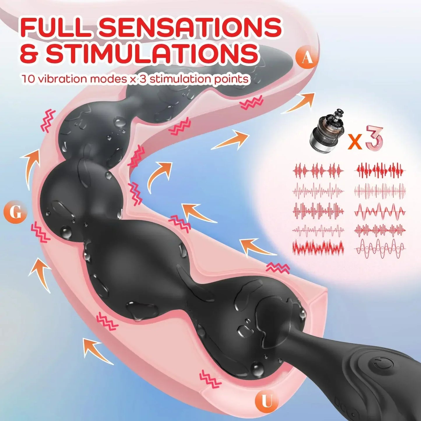 ของเล่นทางเพศสำหรับผู้ชายและคู่รัก 18+ ลูกปัดซิลิโคนเหลวอัลตร้าซอฟต์ ยาว 14.4 นิ้ว มีระบบสั่น ปลั๊กบั้นท้าย อุปกรณ์นวดต่อมลูกหมาก