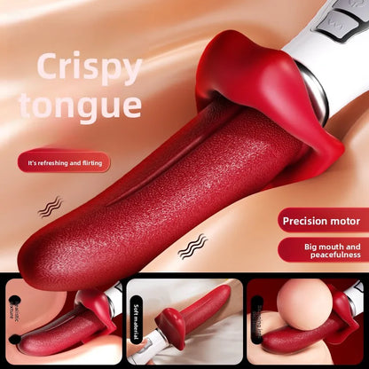 อุปกรณ์ช่วยตัวเองสำหรับผู้หญิงแบบสั่นลิ้นเลียทรงพลัง อุปกรณ์สำหรับผู้ใหญ่ กระตุ้นหัวนม ช่องคลอด และจีสปอต