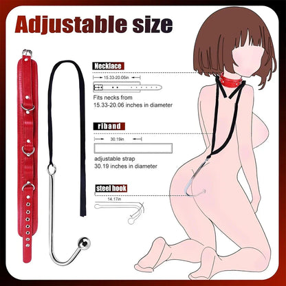 ชุดรัดกาม BDSM สำหรับผู้ใหญ่ กุญแจมือ/ข้อเท้า หนัง ปรับขนาดได้ ปลอกคอ ปลั๊กทวาร สำหรับคู่รัก ของเล่นสวมบทบาท SM