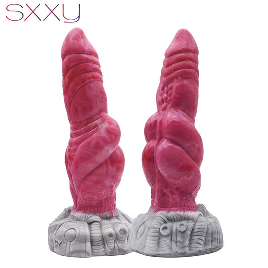 SXXY Sharp Monster Dildo พร้อมปมขนาดใหญ่สำหรับผู้หญิง เครื่องช่วยสำเร็จความใคร่ทางช่องคลอด กระตุ้นทวารหนัก ของเล่นทางทวารหนักสำหรับผู้ใหญ่ เครื่องนวดกระตุ้นอารมณ์ทางเพศ