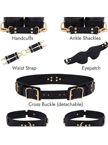 พันธนาการทางเพศ BDSM กุญแจมือ ข้อเท้า อุปกรณ์รัด SM เข็มขัดรัดเอวของทาส อุปกรณ์ของเล่นคู่รัก เฟทิช กุญแจมือรัดข้อมือ ที่ปิดตา