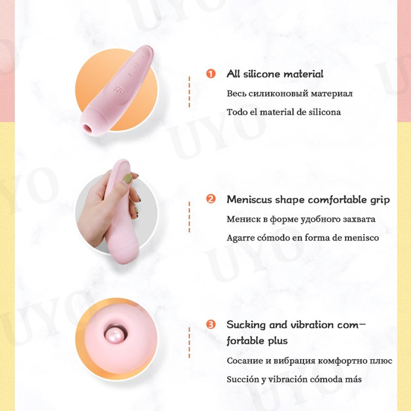 Satisfyer CURVY 2 + เครื่องสั่นควบคุมผ่านแอป เครื่องสั่นดูดปุ่มกระสันสำหรับผู้หญิง ของเล่นทางเพศสำหรับปุ่มกระสันและหัวนม UYO