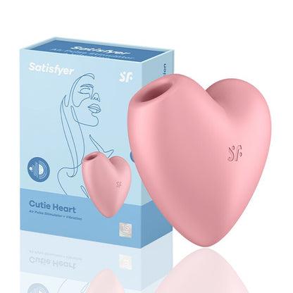 Satisfyer Cutie Love Heart Design เครื่องนวดพกพาขนาดเล็กสำหรับผู้หญิง วัสดุซิลิโคน ดูดกระตุ้นคลิตอริส