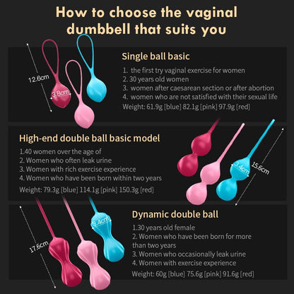 Satisfyer Silicone Smart Kegel Ben Wa Balls ช่องคลอดกระชับ UYO Geisha Balls ของเล่นสำหรับผู้หญิง