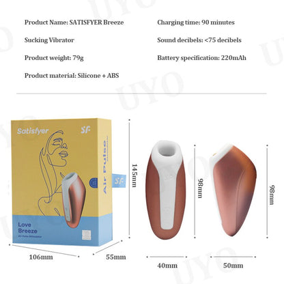 Satisfyer Love Breeze Vibrators สำหรับผู้หญิง อุปกรณ์กระตุ้นคลิตอริสและหัวนมแบบดูด รุ่น UYO ของเล่นทางเพศสำหรับผู้หญิง