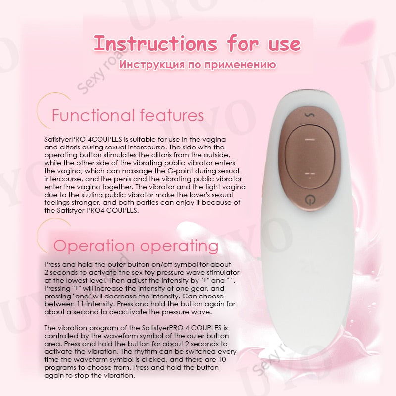 เยอรมนี Satisfyer Pro4 คู่ดูด G-Spot ซิลิโคน UYO เครื่องสั่น Dildo ของเล่นผู้ใหญ่กระตุ้น Clitoral ดูดของเล่น