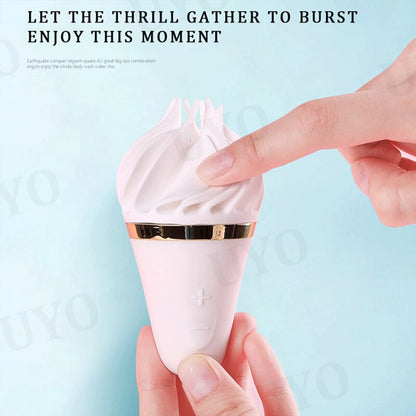 Germany Satisfyer Sweet Treat Ice Cream Cone Vibrator ของเล่นทางเพศสำหรับผู้หญิง ซิลิกาเจลนุ่มกระตุ้นคลิตอริส UYO Mini ของเล่นผู้ใหญ่