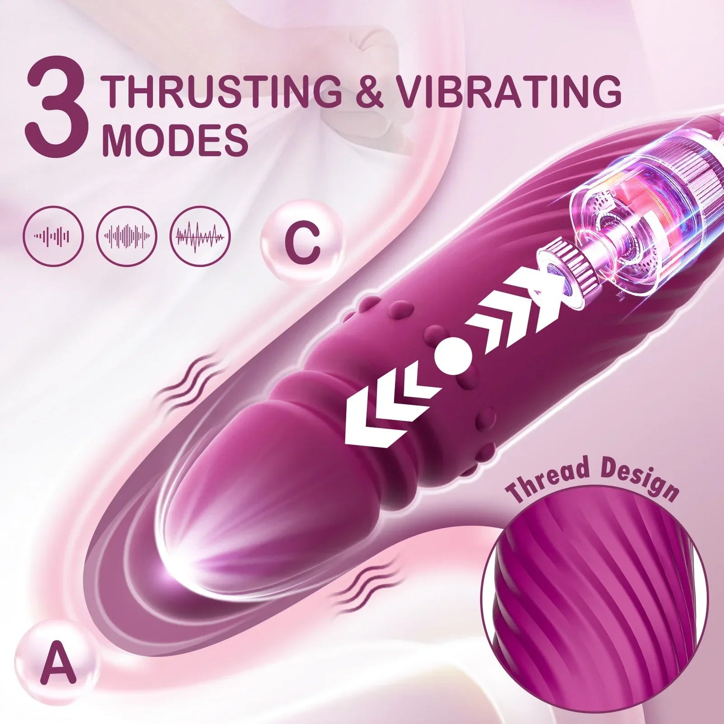 เครื่องนวดกระตุ้นแบบสั่นรูปดอกกุหลาบ 4-in-1 สำหรับผู้หญิง ดิลโด้แบบสั่นหัว G จุดกระตุ้นหัวนมและคลิตอริส ไข่สั่น ของเล่นทางเพศสำหรับผู้ใหญ่