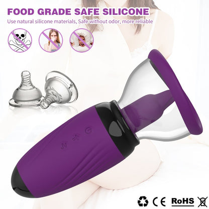หัวนมดูดเครื่องลิ้นสั่น Sex Shop หญิง Masturbator Clitoral Stimulator หีเซ็กซ์ทอยสำหรับคู่