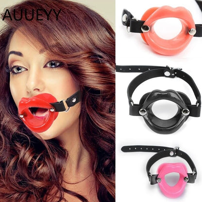 อุปกรณ์ปากกระจับซิลิโคนเปิดปาก O-Ring สำหรับเล่น BDSM สไตล์เฟทิชและสำหรับคู่รัก