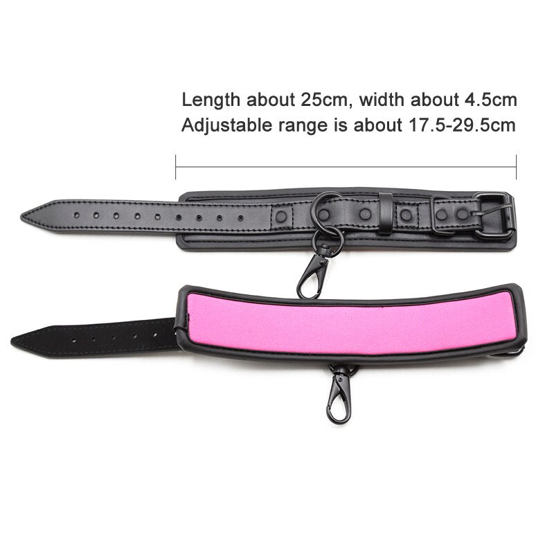 ของเล่นทางเพศหนังปรับได้สำหรับคู่รักหญิง ห่วงโซ่สลับหมุด BDSM อุปกรณ์เสริมสำหรับเล่นบทบาท