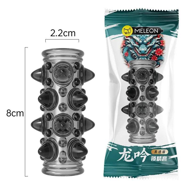 Sex Shop Silicone Reusable Penis Sleeve Delayed Ejaculation Chastity Device Lock Sperm Penis Erection Erotic Sex Toys For Men