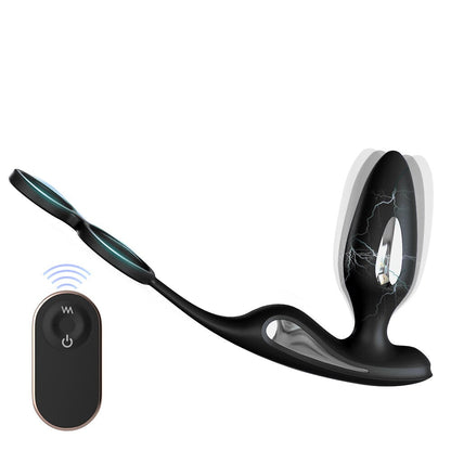 ไฟฟ้า Shock Anal Vibrator Butt Plug ชาย Prostate Massager รีโมทคอนโทรล Delay Ejaculation อวัยวะเพศชาย Cock แหวนเพศของเล่นสำหรับผู้ชาย