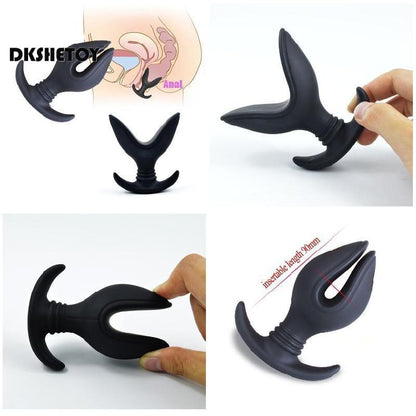 ของเล่นทางเพศสำหรับคู่รัก ซิลิโคนขยายทวาร สอดใส่ทางทวารนุ่มกันน้ำ สีดำ เหมาะสำหรับผู้เริ่มต้น ใช้ได้ทั้งก้นและนวดต่อมลูกหมาก