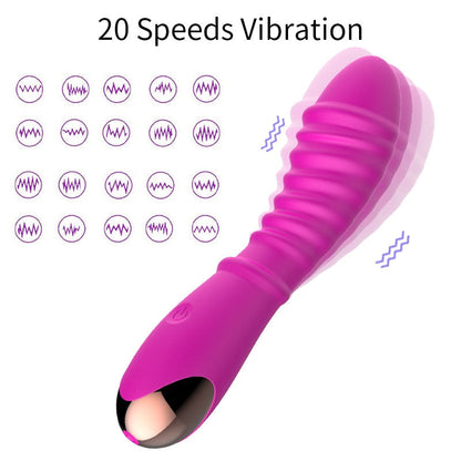เครื่องสั่นซิลิโคนรูปตัว G กันน้ำ 20 ระดับ สำหรับผู้หญิง เครื่องนวดคลิตอริส อุปกรณ์สำเร็จความใคร่สำหรับผู้หญิง ของเล่นทางเพศสำหรับผู้หญิง