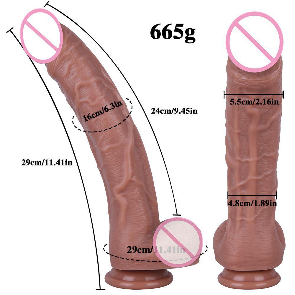 จู๋ปลอมซิลิโคนเหลวสัมผัสผิวจริง XXL นุ่ม วัสดุสีดำ จู๋ยักษ์พร้อมฐานดูดสำหรับของเล่นทางเพศหญิงช่วยตัวเอง