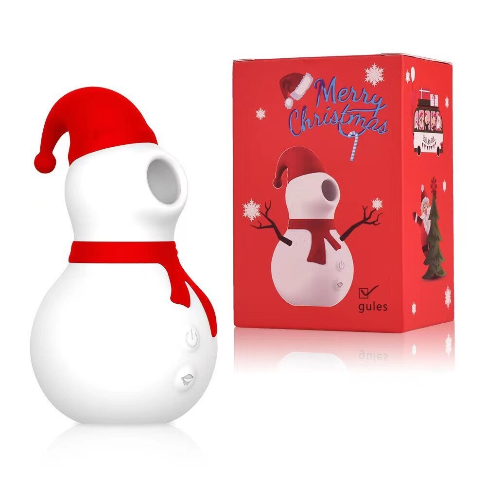 Snowman Clit Sucker Vibrator เซ็กซ์ทอยสำหรับผู้หญิงผู้ใหญ่18หัวนมคริสต์มาสหญิง Clitoris สูญญากาศกระตุ้นดูดช่องคลอด Oral